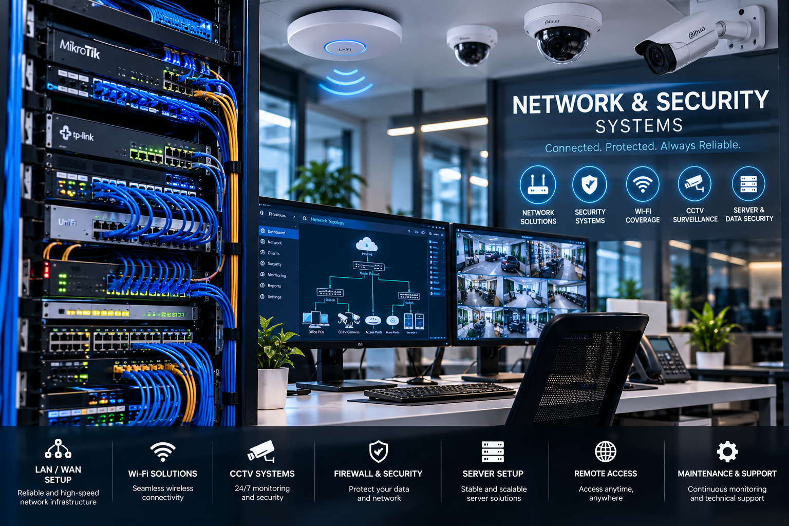 Home connected network security operations
